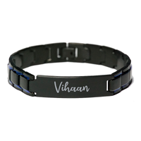 Load image into Gallery viewer, Vihaan Bracelet Personalized for Men Custom Name Engraved Jewelry for Boys Men Him Birthday Christmas Adjustable Link Bracelet – front view
