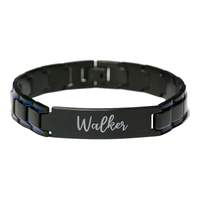 Load image into Gallery viewer, Walker Bracelet Personalized for Men Custom Name Engraved Jewelry for Boys Men Him Birthday Christmas Adjustable Link Bracelet – front view
