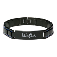 Load image into Gallery viewer, Walter Bracelet Personalized for Men Custom Name Engraved Jewelry for Boys Men Him Birthday Christmas Adjustable Link Bracelet – front view
