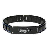 Load image into Gallery viewer, Waylen Bracelet Personalized for Men Custom Name Engraved Jewelry for Boys Men Him Birthday Christmas Adjustable Link Bracelet – front view

