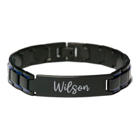 Load image into Gallery viewer, Wilson Bracelet Personalized for Men Custom Name Engraved Jewelry for Boys Men Him Birthday Christmas Adjustable Link Bracelet – front view
