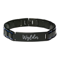 Load image into Gallery viewer, Wylder Bracelet Personalized for Men Custom Name Engraved Jewelry for Boys Men Him Birthday Christmas Adjustable Link Bracelet – front view
