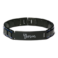 Load image into Gallery viewer, Yoren Bracelet Personalized for Men Custom Name Engraved Jewelry for Boys Men Him Birthday Christmas Adjustable Link Bracelet – front view
