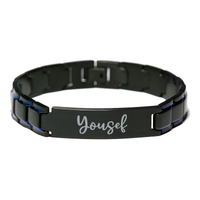 Load image into Gallery viewer, Yousef Bracelet Personalized for Men Custom Name Engraved Jewelry for Boys Men Him Birthday Christmas Adjustable Link Bracelet – front view
