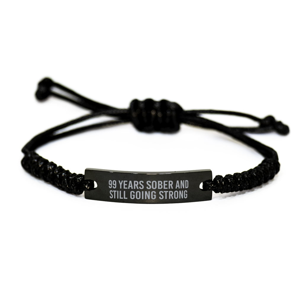 99 Years Sobriety Gift for Him Her 99 Years Sober and Still Going Strong Bracelet – front view
