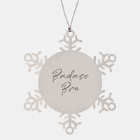 Load image into Gallery viewer, Badass Bro Ornament Snowflake Ornament – front view
