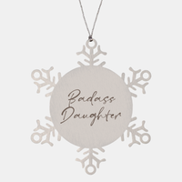Load image into Gallery viewer, Badass Daughter Ornament Snowflake Ornament – front view
