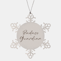 Load image into Gallery viewer, Badass Guardian Ornament Snowflake Ornament – front view
