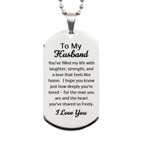 Load image into Gallery viewer, To My Husband Necklace - Dog Tag Necklace for Husband - Christmas Gifts for Husband – front view
