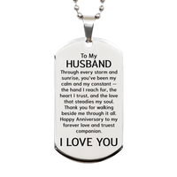 Load image into Gallery viewer, To My Husband Necklace - Husband Christmas Gift for Wife - To My Husband Dog Tag Necklace - Stainless Steel – front view
