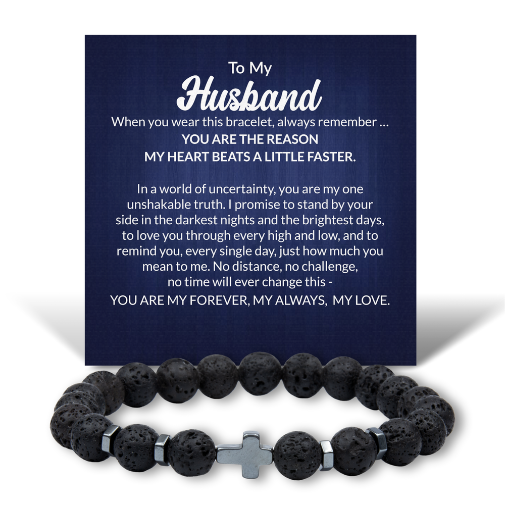 Christmas Gifts for My Husband - to My Husband Bracelet from Wife – front view