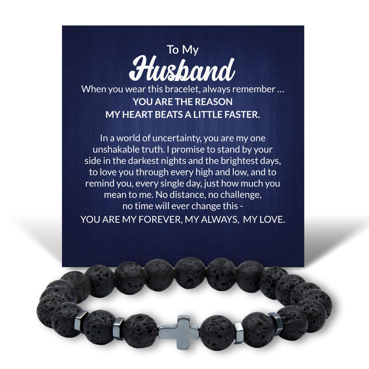 Christmas Gifts for My Husband - to My Husband Bracelet from Wife – front view