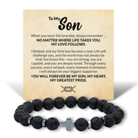 Load image into Gallery viewer, To My Son Bracelet from Mom and Dad - Son Graduation Gift from Parents - Son Birthday Gifts from Parents – front view
