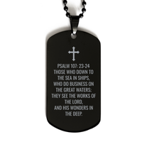 Load image into Gallery viewer, PSALM 107: 23 24 Gifts - Christian Dog Tag – front view
