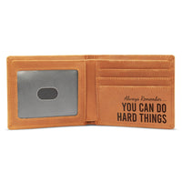 Load image into Gallery viewer, Engraved Wallet For Men Minimalist - Inspirational Gifts For Men Fighting Cancer - Brown Leather Wallet For Birthday Christmas
