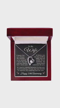 Load and play video in Gallery viewer, 35th Anniversary Gift for Wife – Necklace with Heartfelt Message Card – Forever Love Pendant

