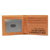Load image into Gallery viewer, Engraved Wallet For Men Minimalist - Inspirational Gifts For Men Fighting Cancer - Brown Leather Wallet For Birthday Christmas
